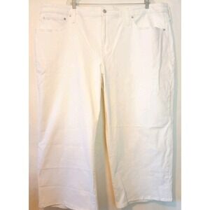 Madewell The Perfect Vintage Wide-Leg Copped Jean Womens Plus White 26W New D131
